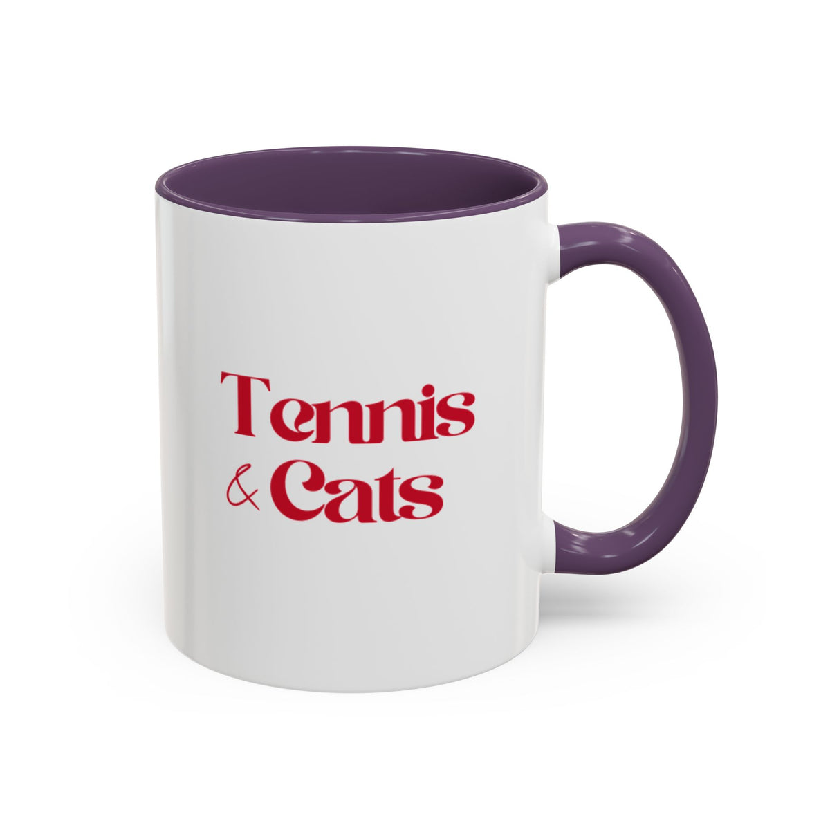 Tennis & Cats Coffee Mug | Funny Tennis Cat Lover Accent Mug, Gift for Tennis and Cat Lovers