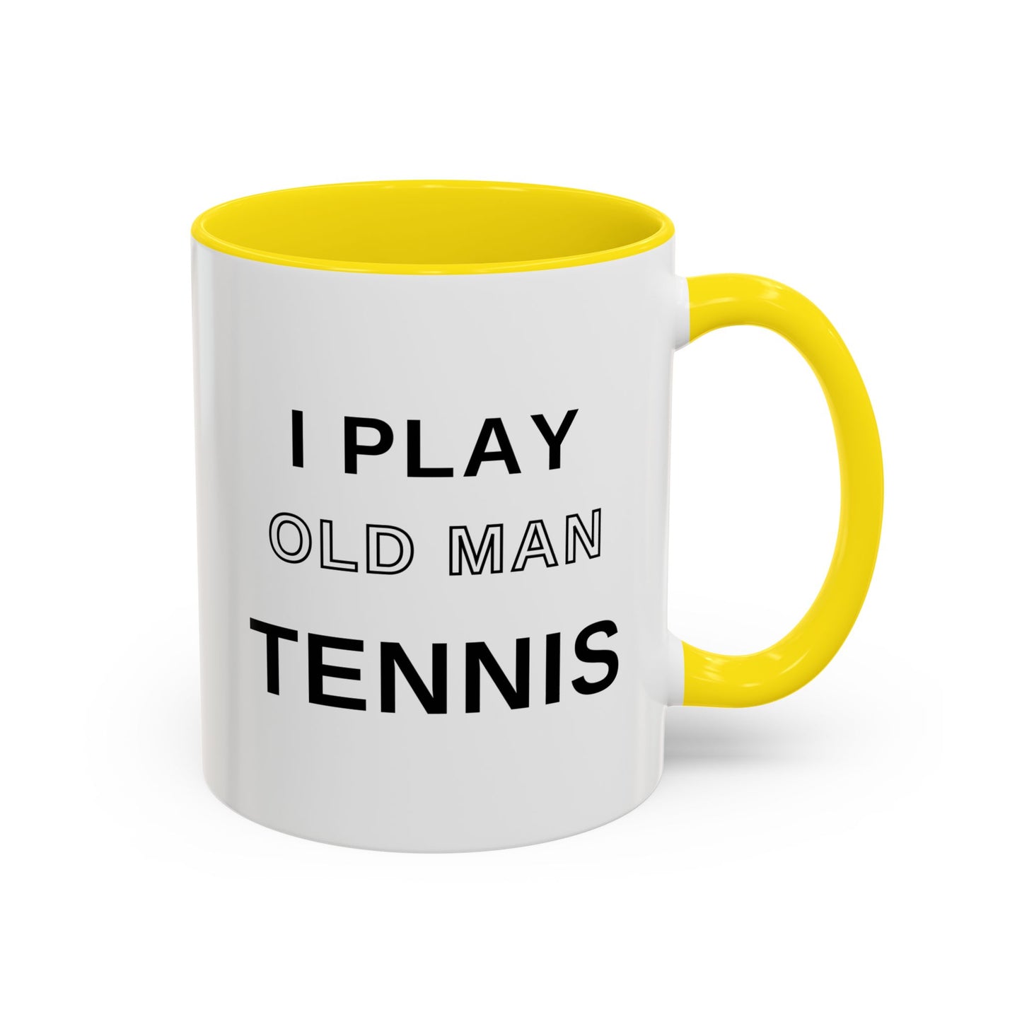 Old Man Tennis Coffee Mug | Funny "I Play Old Man Tennis" Accent Mug, Gift for Tennis Dads and Grandpas