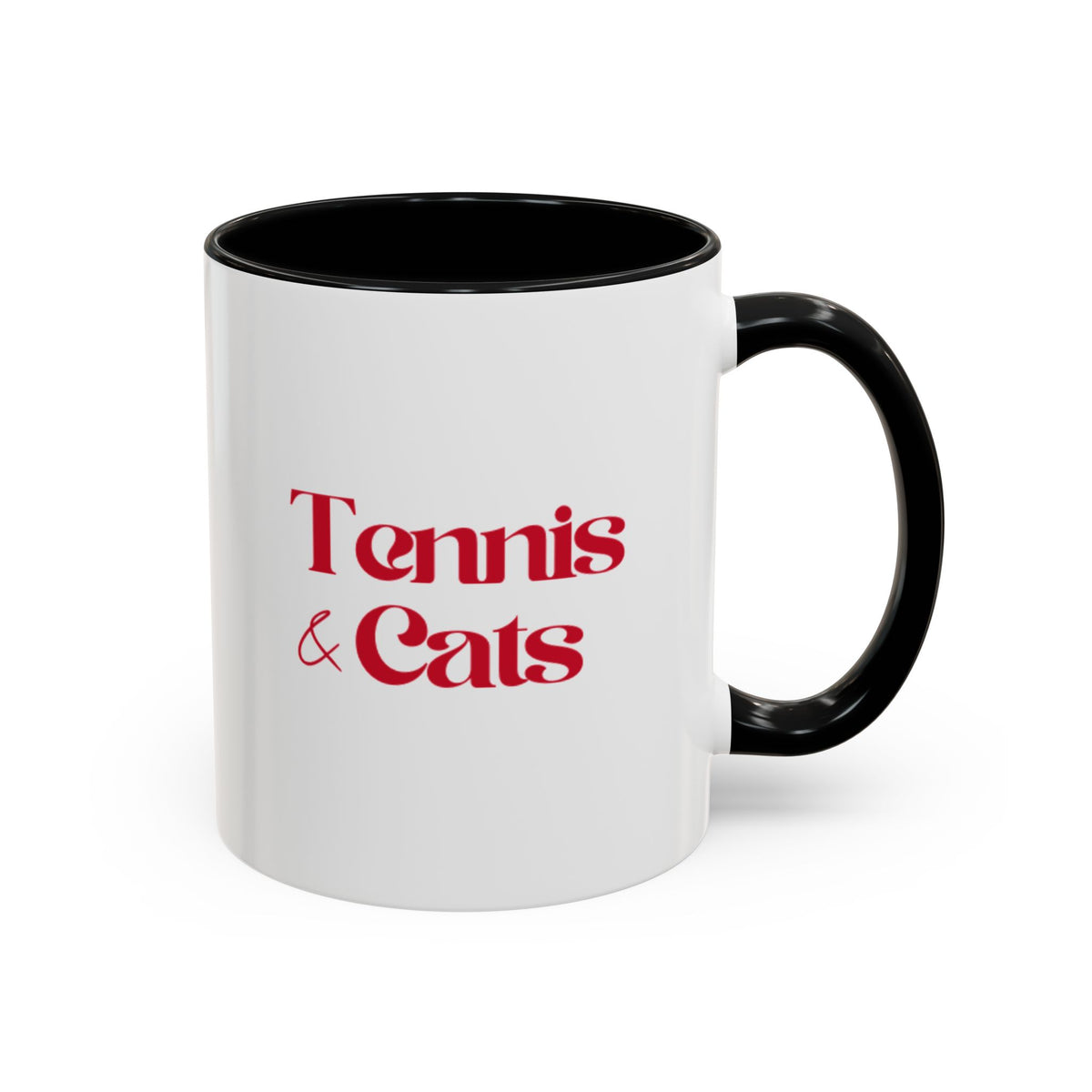 Tennis & Cats Coffee Mug | Funny Tennis Cat Lover Accent Mug, Gift for Tennis and Cat Lovers