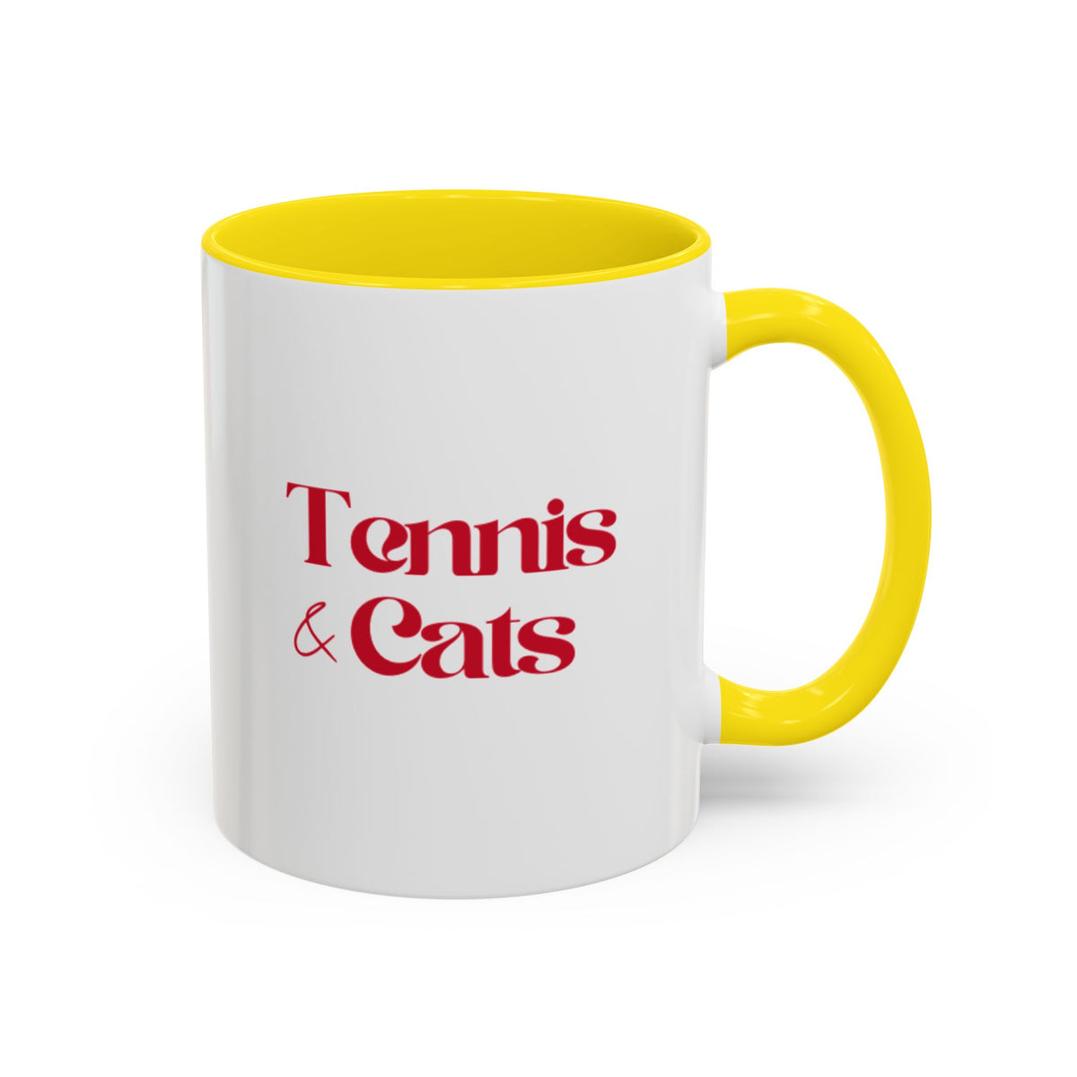 Tennis & Cats Coffee Mug | Funny Tennis Cat Lover Accent Mug, Gift for Tennis and Cat Lovers