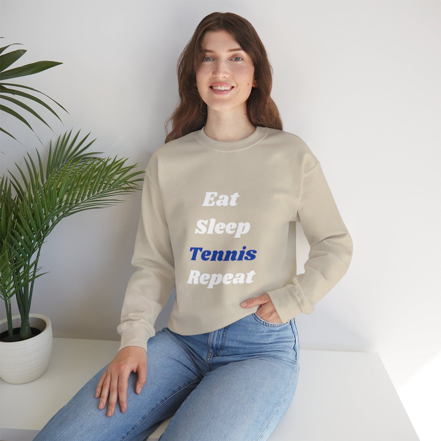 Eat-Sleep-Tennis-Repeat | Unisex Crewneck Sweatshirt