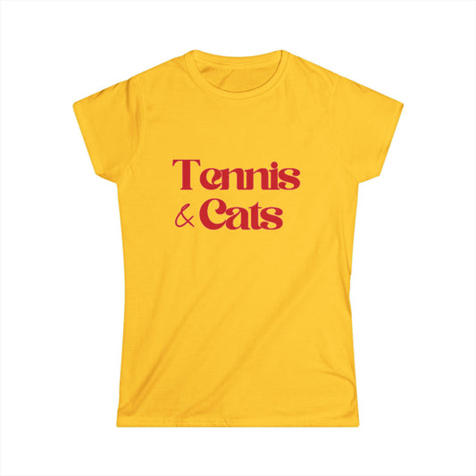 Tennis & Cats Shirt | Funny Tennis Cat Lover T-Shirt, Gift for Women Who Love Tennis and Cats