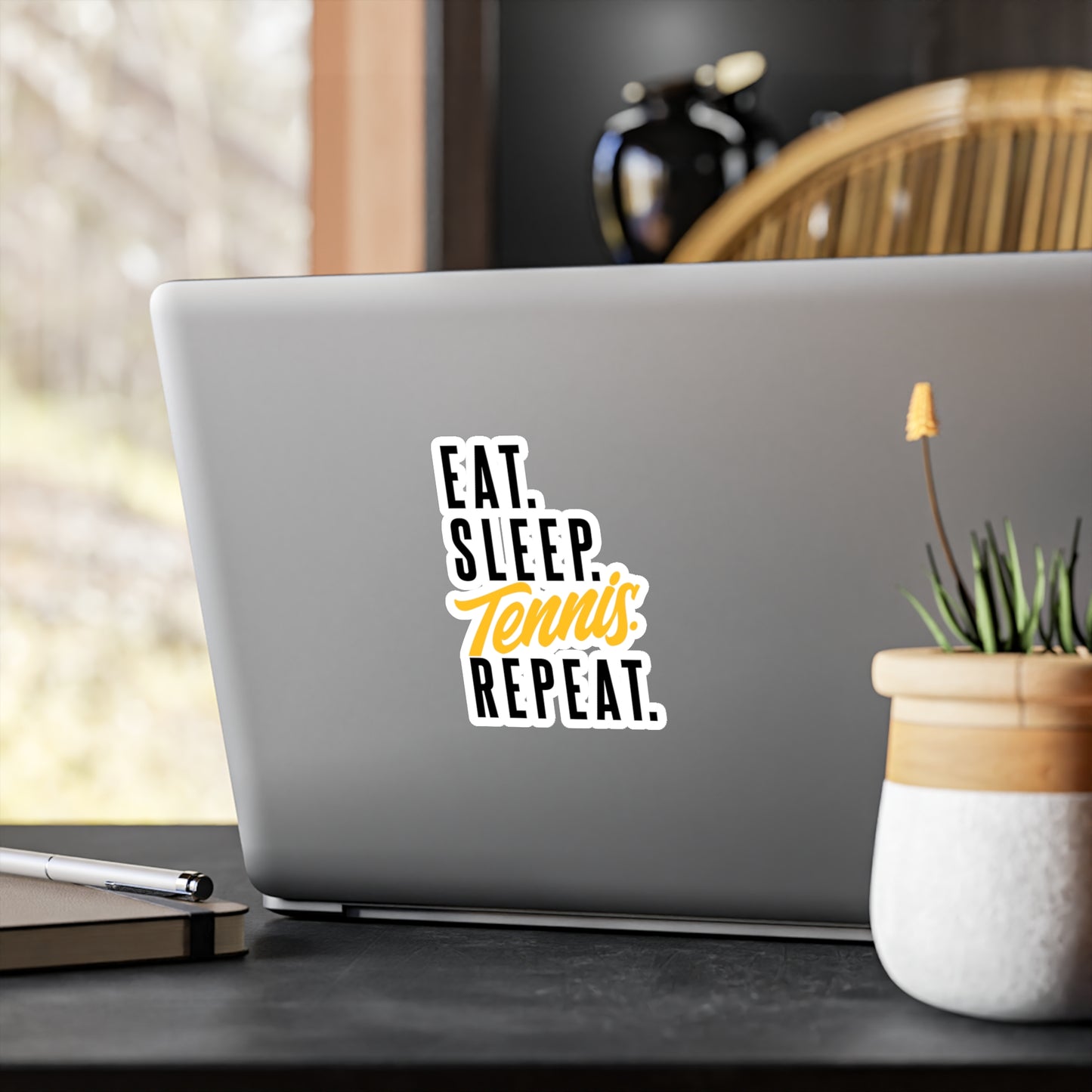 Eat. Sleep. Tennis. Repeat. - Vinyl Sticker