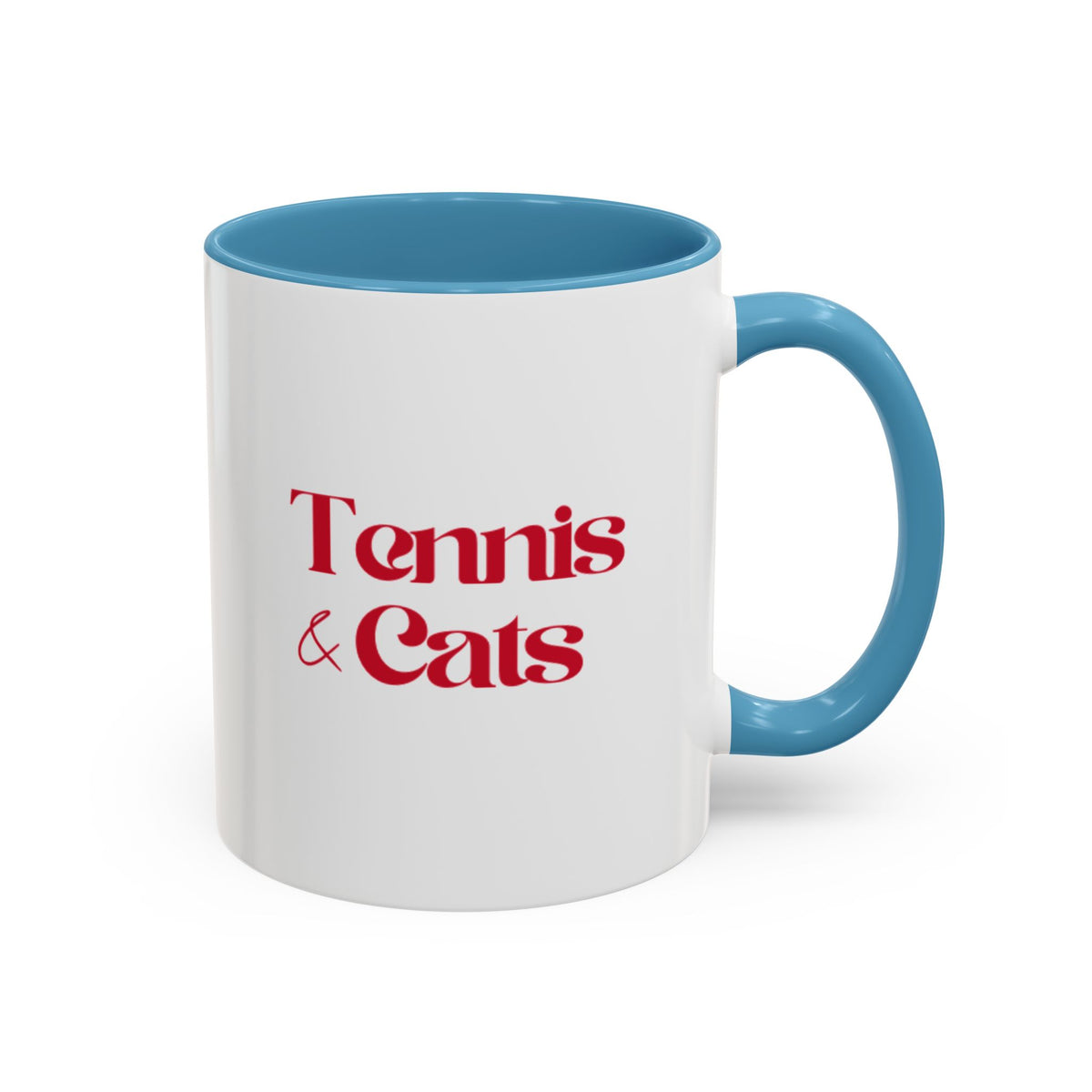 Tennis & Cats Coffee Mug | Funny Tennis Cat Lover Accent Mug, Gift for Tennis and Cat Lovers