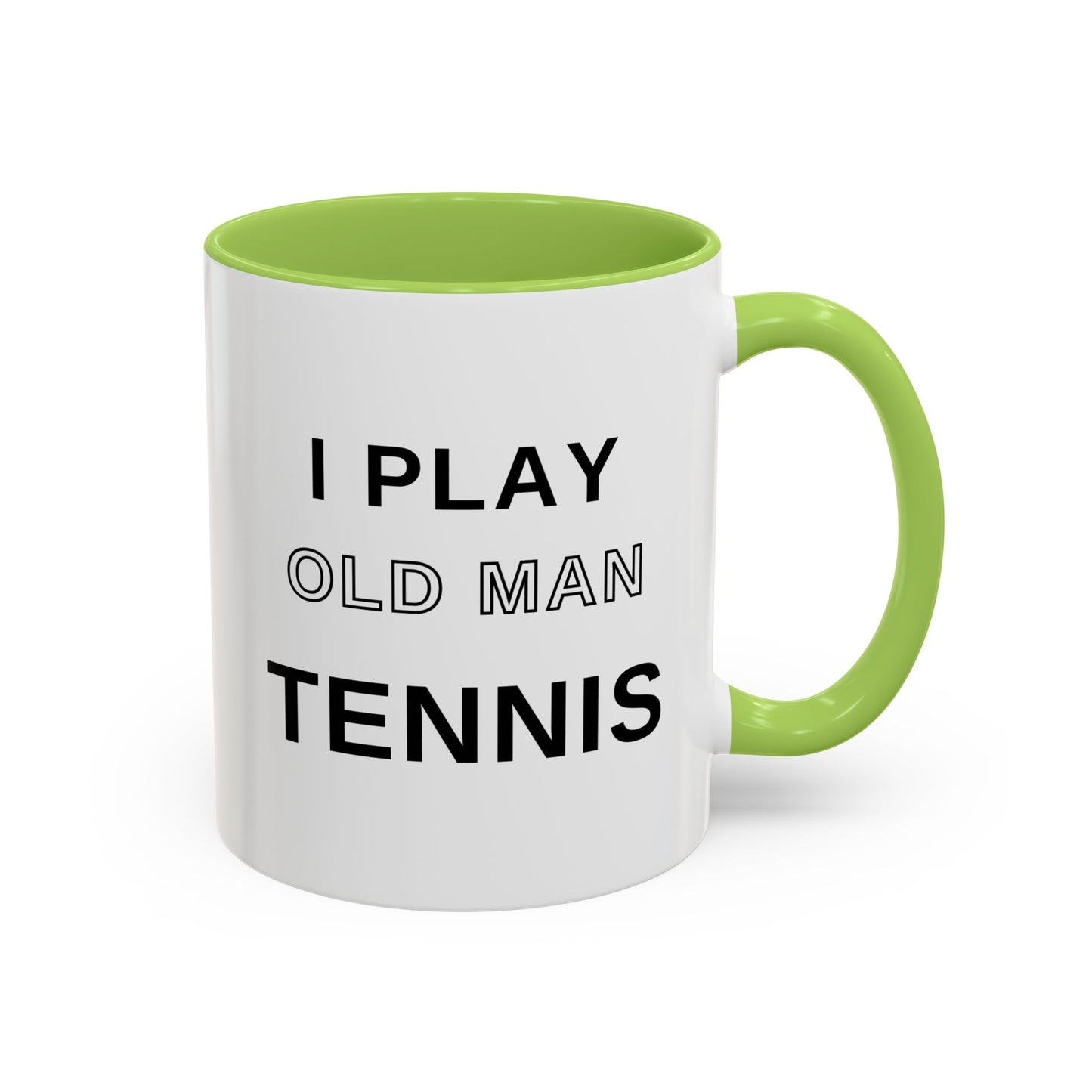 Old Man Tennis Coffee Mug | Funny "I Play Old Man Tennis" Accent Mug, Gift for Tennis Dads and Grandpas
