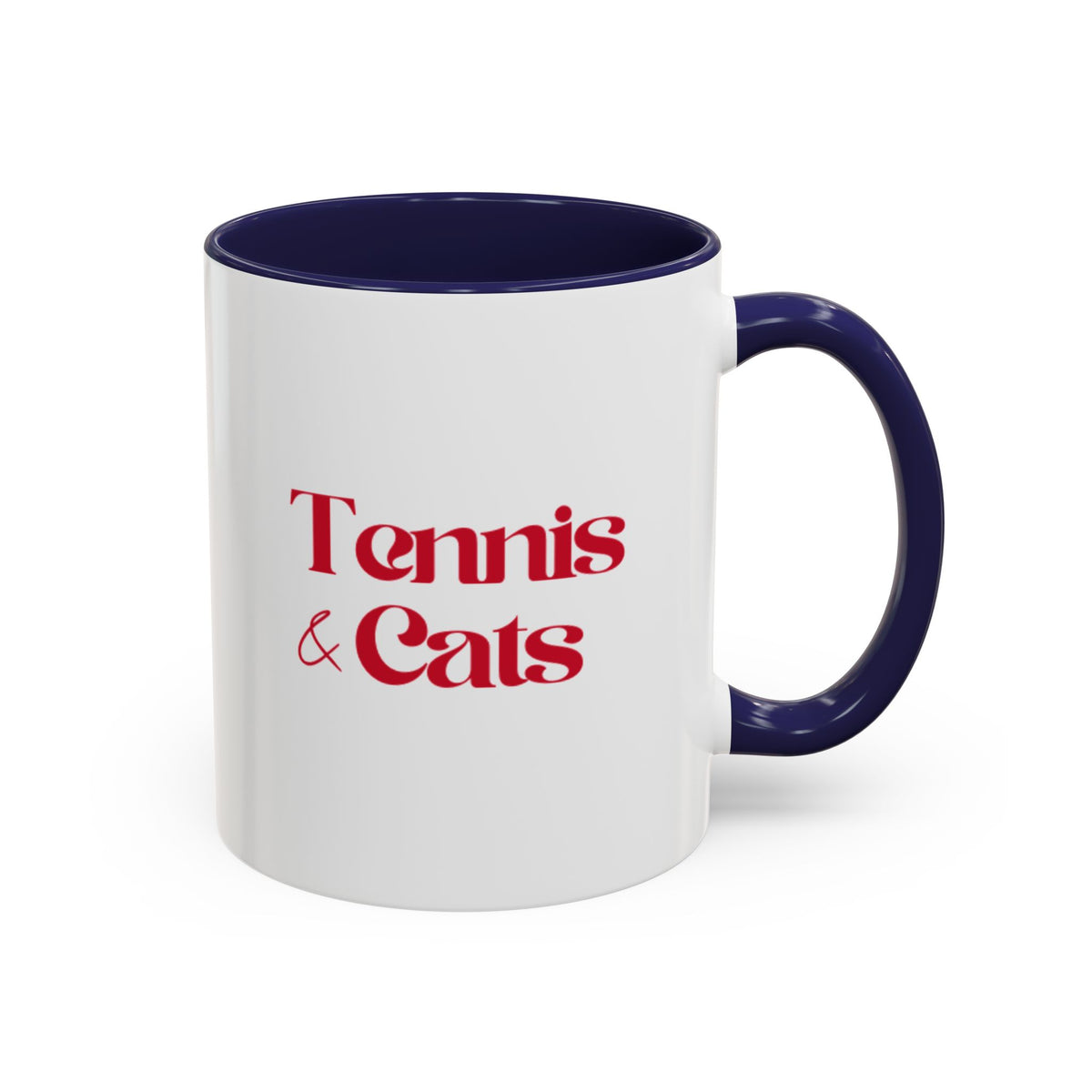 Tennis & Cats Coffee Mug | Funny Tennis Cat Lover Accent Mug, Gift for Tennis and Cat Lovers