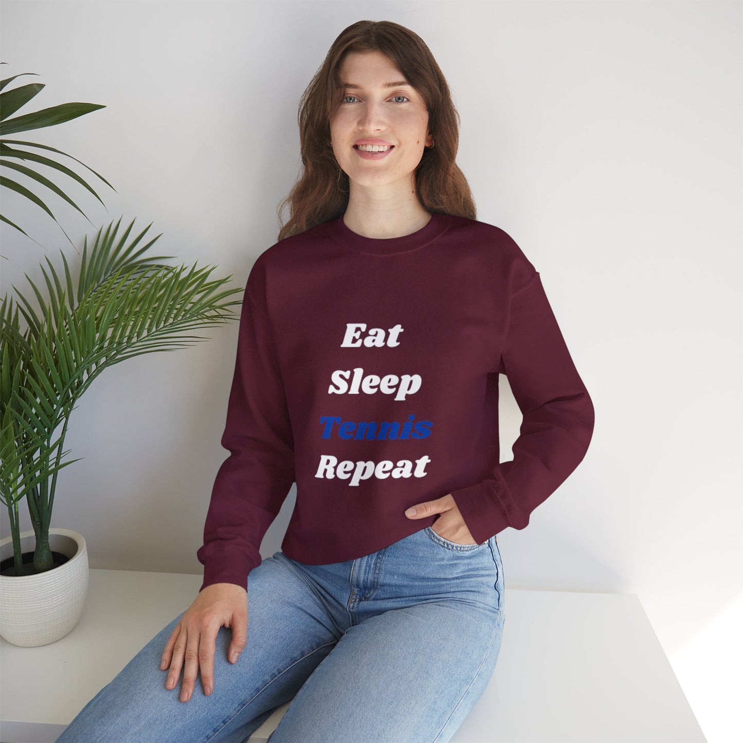 Eat-Sleep-Tennis-Repeat | Unisex Crewneck Sweatshirt