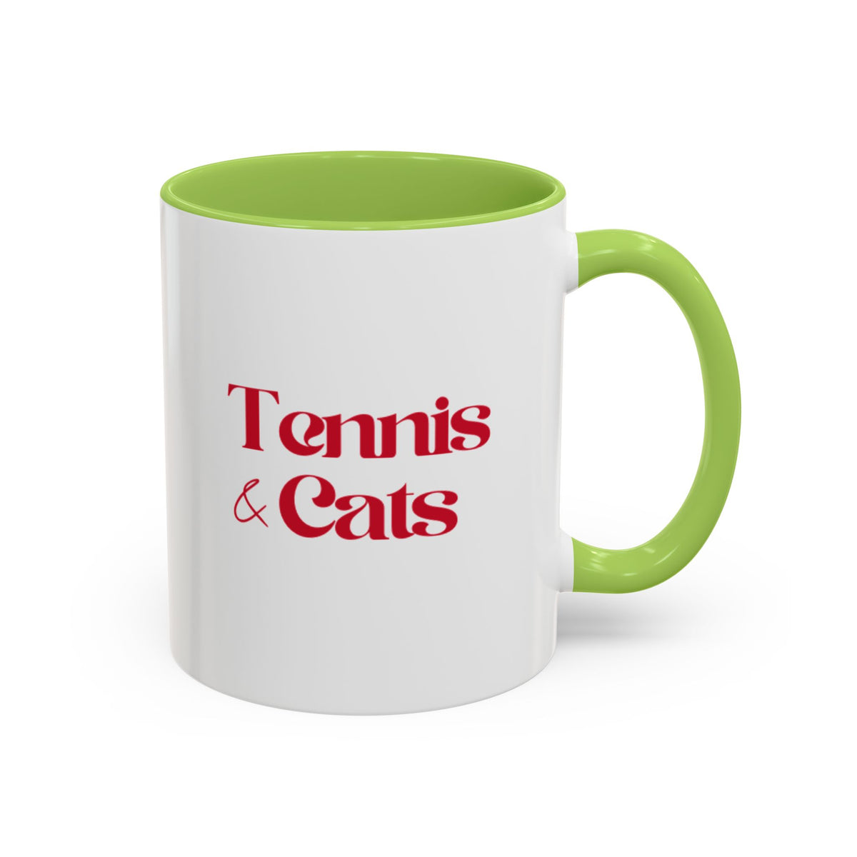 Tennis & Cats Coffee Mug | Funny Tennis Cat Lover Accent Mug, Gift for Tennis and Cat Lovers