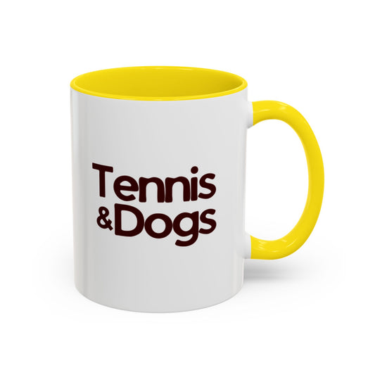 Tennis & Dogs Coffee Mug | Funny Tennis Dog Lover Accent Mug, Gift for Tennis and Dog Lovers