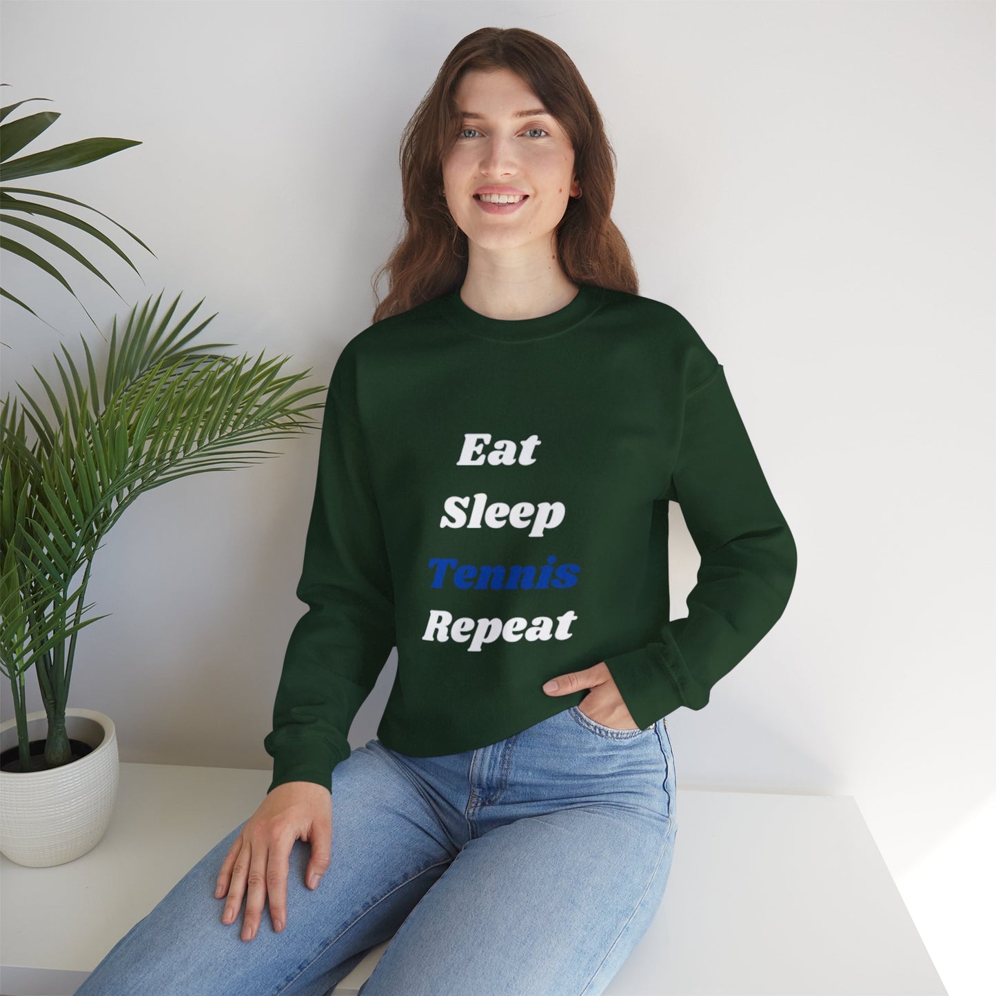 Eat-Sleep-Tennis-Repeat | Unisex Crewneck Sweatshirt